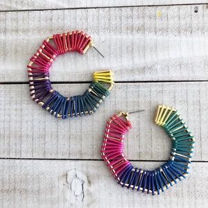RAFFIA HOOP EARRINGS (J16)